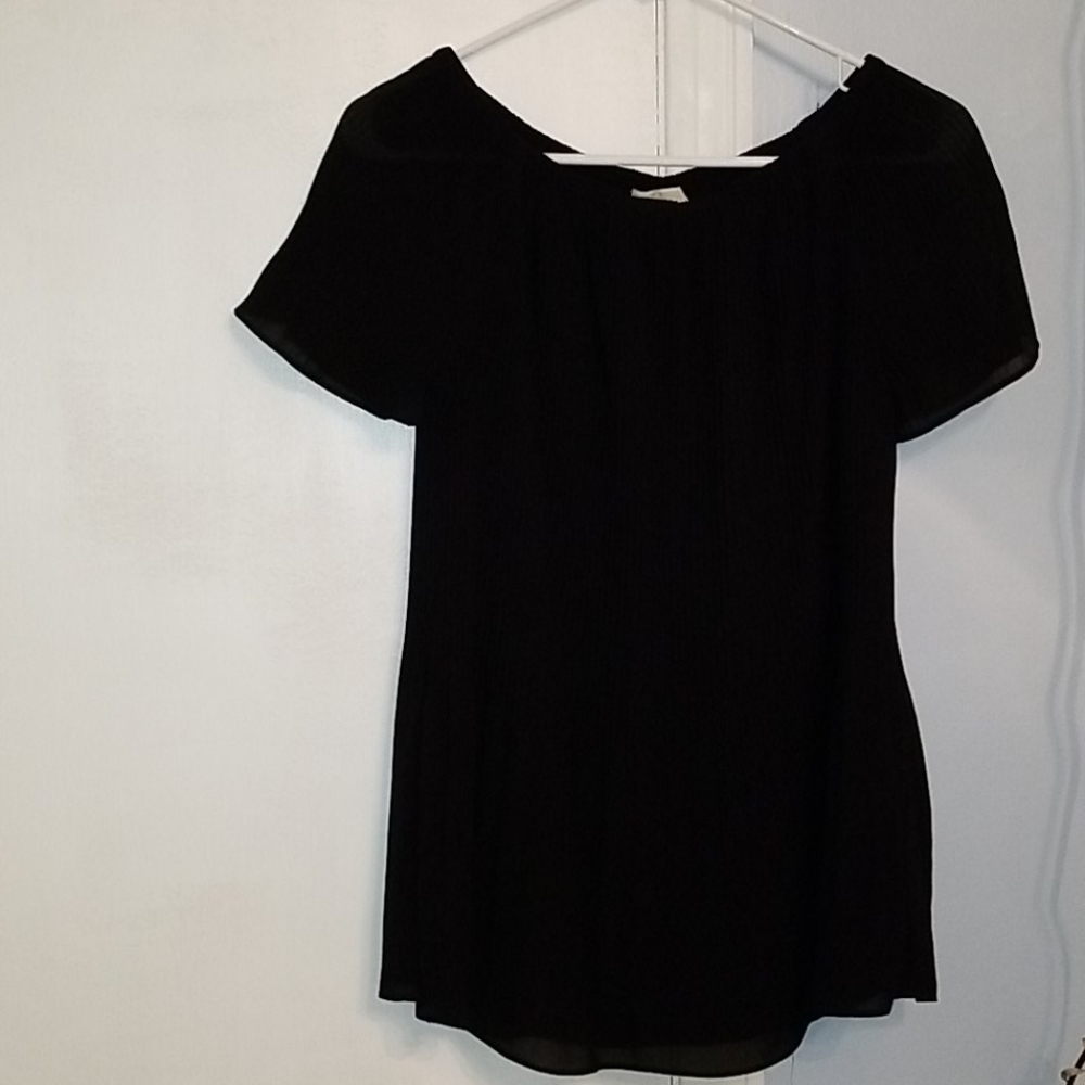 MICHAEL Michael Kors Small Black Pleated Blouse